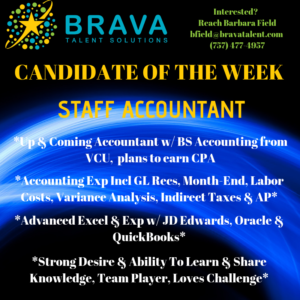 Candidate Of The Week - Staff Accountant