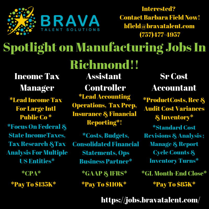 Hot Manufacturing Jobs In Richmond