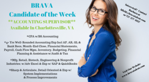 Candidate Of The Week - Accounting Supervisor In Charlottesville