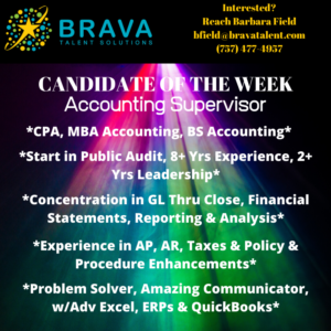 Candidate Of The Week - Accounting Supervisor